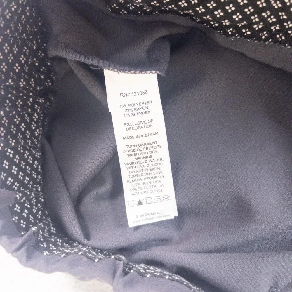 Koi Next Gen Mens Scrub Pants 2X Petite Charcoal Gray Cargo Drawstring